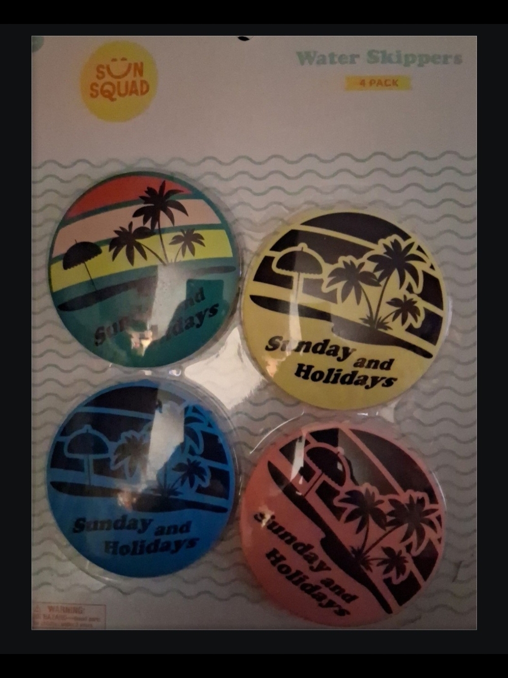 NWT! Sun Squad Water Skippers 4-Pack